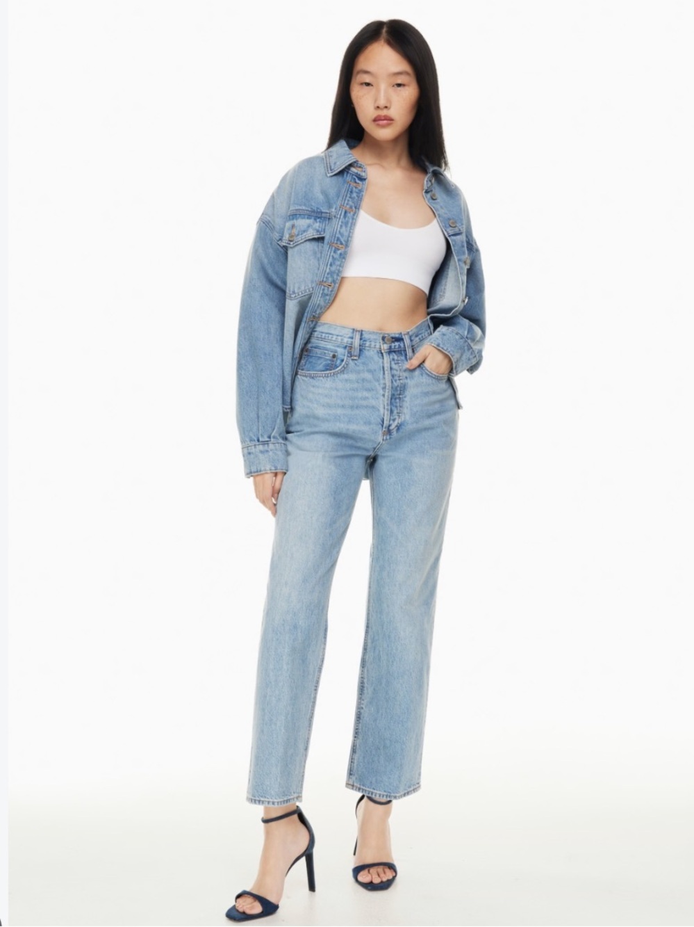 Denim Forum The Joni Highrise Loose Jeans Blue Size 25 Cotton